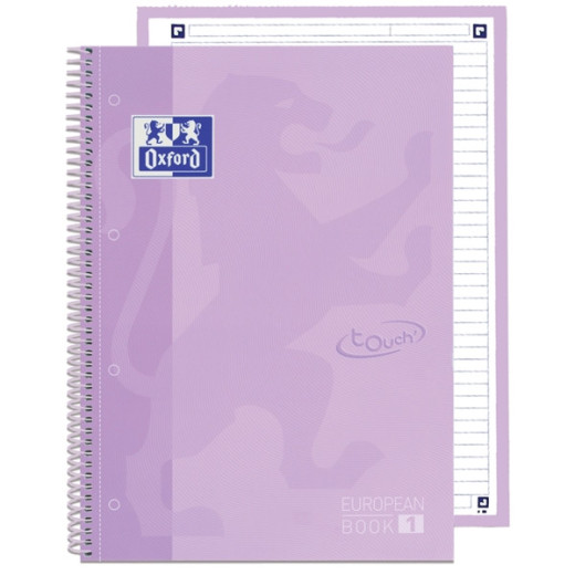 Oxford School Touch Europeanbook 1 Cuaderno A4+ 80 Hojas Microperforadas 1 Linea - Tapa Extradura - Color Malva