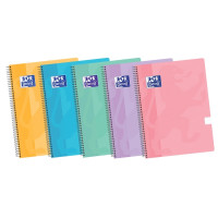 Oxford School Classic A4+ Europeanbook Spiralflex - Tapa de Plastico Resistente - 50 Hojas de Papel de Alta Calidad - 1 Linea para Escribir - Colores Surtidos