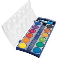 Pelikan Acuarelas Opacas 735/K12 Caja 12 Pocillos + 1 Tubo Blanco - Colores Intensos y Faciles de Diluir - Resistente a la Luz - Ideal para uso Escolar