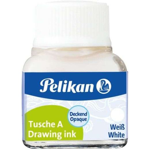 Pelikan Tinta China 523 10ml N.18 - 10ml - Resistente al Agua - Secado Rapido - Color Blanco