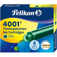 Pelikan Caja de 6 Cartuchos 4001 TP/6 - Recambio para Pluma Estilografica - Color Verde Oscuro