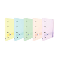 Oxford Europeanbinder Live & Go Carpeta de 4 Anillas Formato A4+ con Recambio Cuadriculado 5x5mm y 4 Taladros - Tapa de Plastico Resistente - Cierre con Goma Elastica - Colores Surtidos Pastel