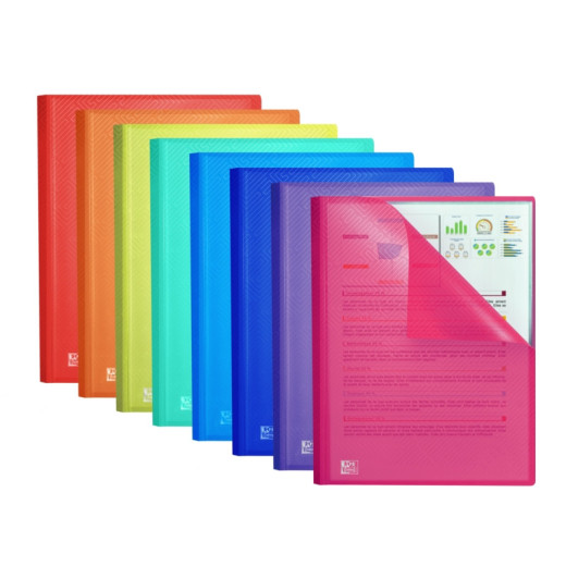 Oxford Urban A4 Carpeta de 20 Fundas Soldadas A4 - Tapa de Plastico Translucido - Colores Surtidos