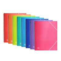 Oxford Urban A4 Carpeta de 30 Fundas con Espiral - Fundas de 50mic - Tapa de Plastico Translucido - Cierre de Gomas - Colores Surtidos