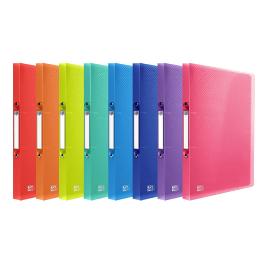 Oxford Urban Carpeta de Anillas A4 - Tapa Plastico Resistente - 2 Anillas de 15mm - Lomo Amplio de 20mm - Colores Surtidos