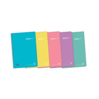 Enri Plus Cuaderno Espiral Formato Folio Cuadriculado 4x4mm - 80 Hojas 90gr con Margen - Cubierta de Plastico - Colores Pastel Surtidos