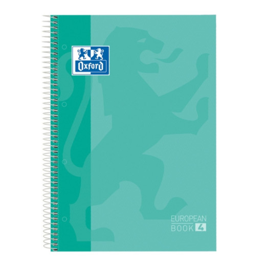 Oxford School Classic A5+ Europeanbook - Tapa Extradura Resistente - 50% mas Hojas Gratis - Cuadricula 5x5 - 120 Hojas - Color Ice Mint