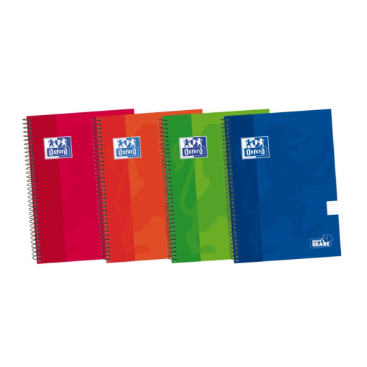 Oxford School Classic Write&Erase 4º Cuaderno Espiral - Tapa Extradura Resistente - Pauta de 2.5mm con Margen - 80 Hojas - Colores Surtidos