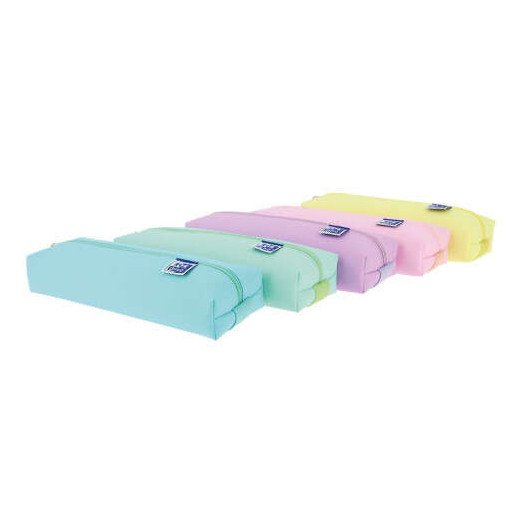 Oxford Kangoo Live & Go Estuche Rectangular Mediano - Goma Elastica para unirlo al Cuaderno - Colores Surtidos Pastel