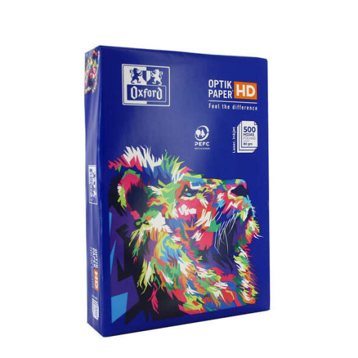 Oxford Optikpaper HD Paquete de 500 Hojas de Papel para Impresora A4 80gr - Compatible con Laser & Inkjet - Alta Calidad de Impresion - Color Blanco