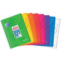 Oxford Easybook A4 Libreta Grapada - Tapa de Plastico Resistente - Cuadricula 5x5 con 2 Margenes - 48 Hojas de Papel de Alta Calidad - Colores Surtidos