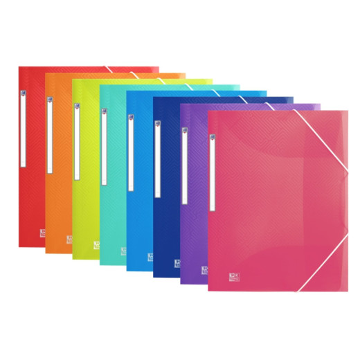 Oxford Urban A3+ Carpeta de Gomas con 3 Solapas A3+ - Plastico Translucido - Lomo15mm Ampliable hasta 25mm - Colores Surtidos