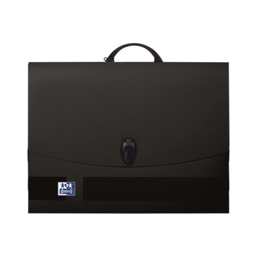 Oxford Carpeta de Dibujo A3 con Cierre y Asa Negra - Tamaño A3 - Cierre Seguro - Asa Resistente - Diseño Elegante