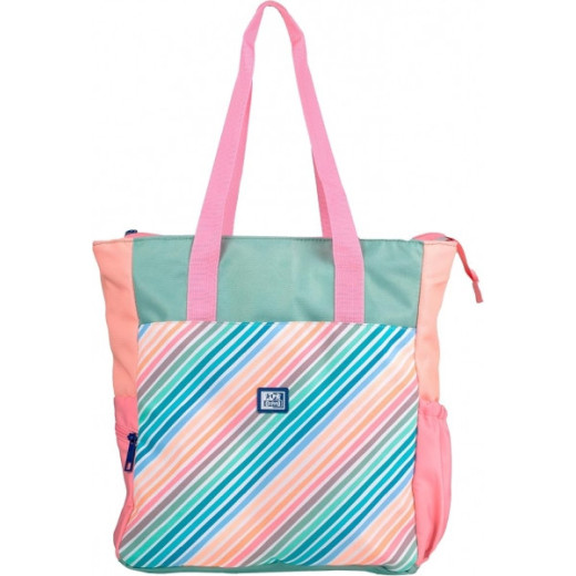 Oxford Colorblock Tote Bag Convertible 2 en 1 - Capacidad de 30L - Para Usar como Bolso de Mano o Mochila - Compartimento Acolchado - Bolsillos Laterales - Poliester Reciclado RPET