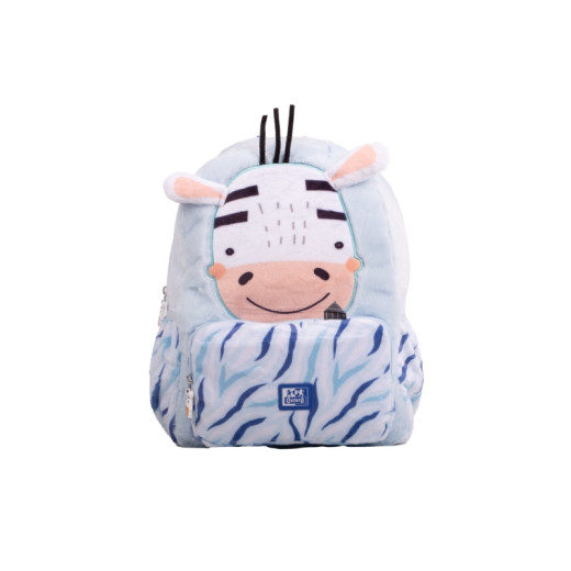 Oxford Kids Mochila Infantil 8.5L Tacto Suave Peluche Surtido Zoe Cebra - Diseño Divertido de Cebra - Tacto Suave de Peluche - Capacidad de 8.5L - Ideal para Niños