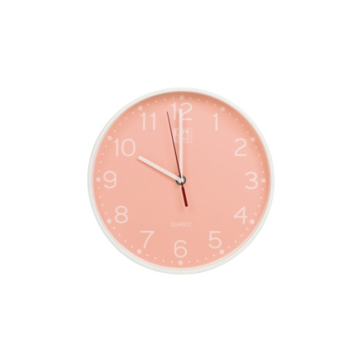Oxford Reloj de Pared Silencioso para Escritorio Calm 25cm - Diseño Moderno y Elegante - Funcionamiento Silencioso - Tamaño Compacto de 25cm - Color Peach