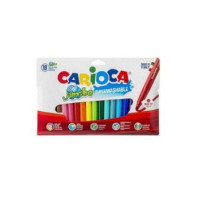 Carioca Jumbo Pack de 18 Rotuladores - Punta 6mm - Superlavable - Colores Surtidos