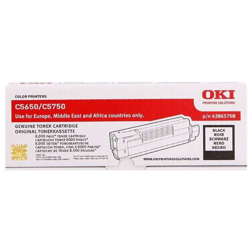 OKI C5650/C5750 Negro Cartucho de Toner Original - 43865708