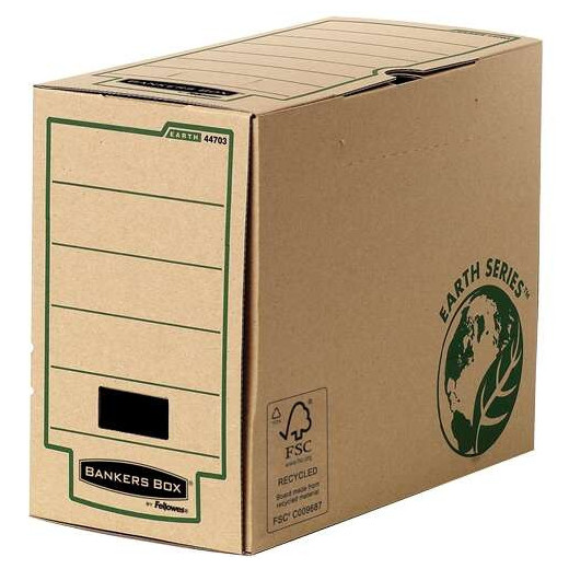 Fellowes Bankers Box Earth Caja de Archivo Definitivo A4 150mm - Montaje Manual - Carton Reciclado Certificacion FSC - Color Marron