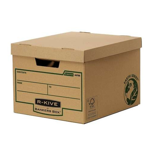 Fellowes Bankers Box Earth Contenedor de Archivos - Montaje Manual - Carton Reciclado Certificacion FSC - Color Marron