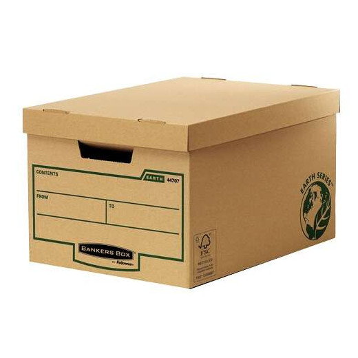Fellowes Bankers Box Earth Maxi Contenedor de Archivos - Montaje Manual - Carton Reciclado Certificacion FSC - Color Marron