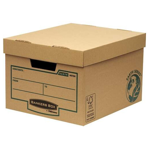 Fellowes Bankers Box Earth Contenedor de Archivos - Montaje Manual - Carton Reciclado Certificacion FSC - Color Marron