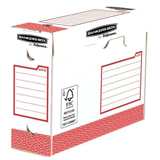 Fellowes Bankers Box Basic Pack de 20 Cajas de Archivo Definitivo A4+ 100mm - Extra Resistente - Montaje Manual - Carton Reciclado Certificacion FSC