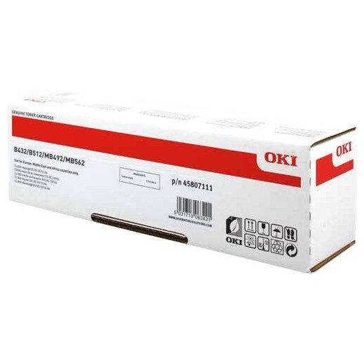 OKI B432/B512/MB492/MB562 Negro Cartucho de Toner Original - 45807111