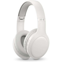 SPC Heron Studio Auriculares Bluetooth - Conexion Simultanea a Dos Dispositivos - 30 Horas de Reproduccion - Sincronizacion Automatica - Diseño Ajustable y Plegable - Botonera Multifuncion - Color Blanco