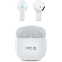 SPC Auriculares True Wireless Zion 2 Play - Autonomia 28 Horas - Base de Carga USB-C - Control por Toques - Compatible con Asistentes de Voz - Luces Led Indicadoras - Color Blanco