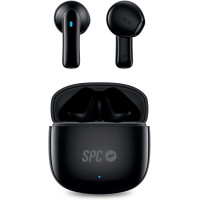 SPC Auriculares True Wireless Zion 2 Play - Autonomia 28 Horas - Base de Carga USB-C - Control por Toques - Compatible con Asistentes de Voz - Luces Led Indicadoras - Color Negro