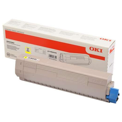 OKI C833/C843 Amarillo Cartucho de Toner Original - 46443101