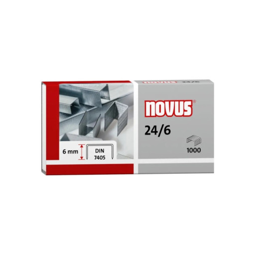Novus 24/6 Din Caja de 1000 Grapas 24/6 Galvanizadas