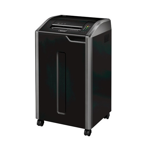 Fellowes 425Ci Destructora de Papel Manual Corte en Particulas  P-4 - Destruye hasta 32 Hojas a la Vez - Funcionamiento Continuo de 60m - Capacidad de la Papelera 114L - Color Negro/Plata
