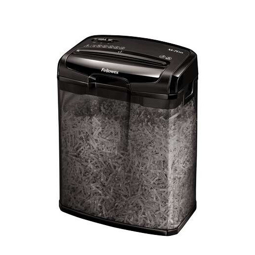 Fellowes M-7CM Destructora de Papel Manual Corte en Particulas P-4 - Destruye hasta 7 Hojas - Papelera de 13L - Color Negro