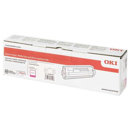 OKI C824/C834/C844 Magenta Cartucho de Toner Original - 47095702