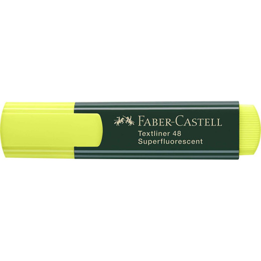 Faber-Castell Rotulador Marcador Fluorescente Textliner 48 - Punta Biselada - Trazo entre 1.2mm y 5mm - Tinta con Base de Agua - Color Amarillo