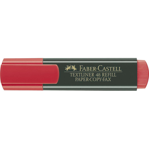 Faber-Castell Rotulador Marcador Fluorescente Textliner 48 - Punta Biselada - Trazo entre 1.2mm y 5mm - Tinta con Base de Agua - Color Rojo