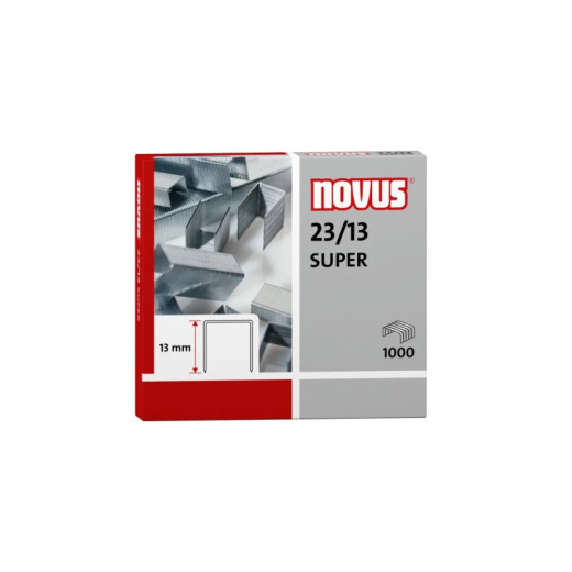 Novus 23/13 Super Caja de 1000 Grapas 23/13 Galvanizadas para Grapadoras de Gruesos