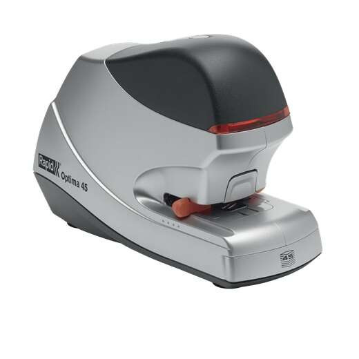Rapid Optima 45 Grapadora Electrica de Sobremesa + Caja de 5000 Grapas - Hasta 45 Hojas - Utiliza Grapas Optima HD70 - Color Gris/Negro