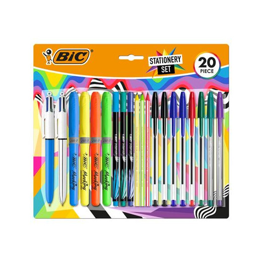 Bic Escritura Multicolor Pack de 20 Piezas Variadas - 6 Bic Cristal Original