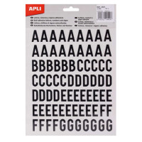 Apli Letras de Palo Mayusculas Adhesivas - Altura 20mm - Color Negro - Pack de 4 Hojas (301 Letras)