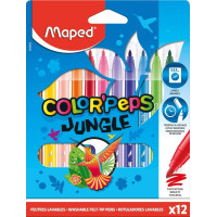 Maped Color´Peps Jungle Pack de 12 Rotuladores con Punta Media Bloqueada 2mm - Ojival