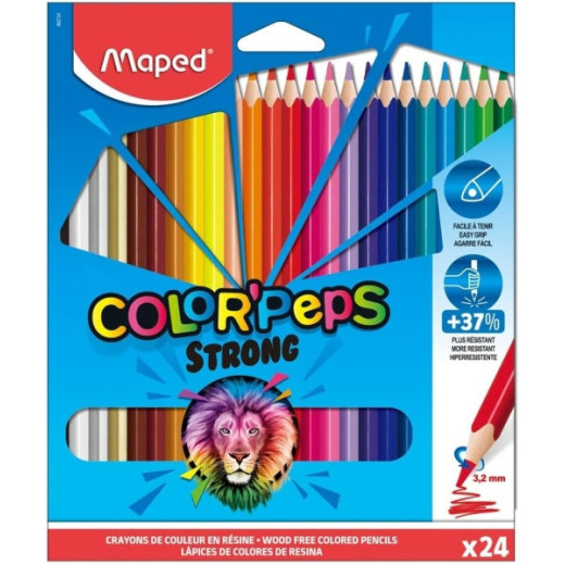 Maped Color´Peps Strong Pack de 24 Lapices Triangulares de Colores - Mina 3