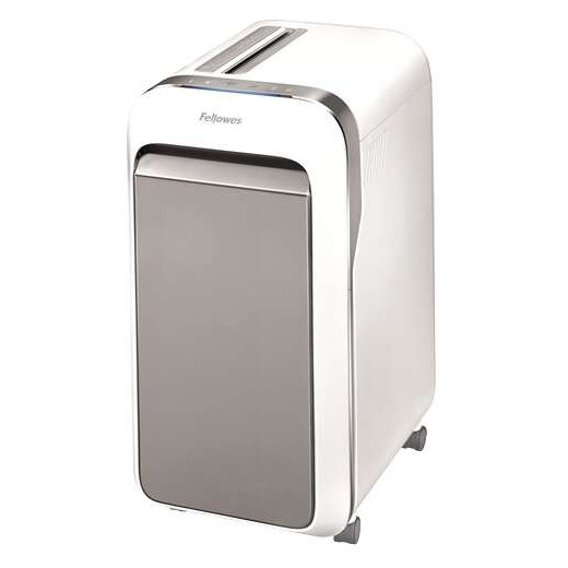 Fellowes LX221 Destructora de Papel Manual Microcorte P-5 - Destruye hasta 20 Hojas - Funcionamiento Continuo de 25m - Capacidad de la Papelera 30L - Color Blanco/Gris