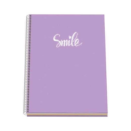 Dohe Serie Pastel Cuaderno con Espiral - Tamaño A4 de 100 Hojas 90gr - Hojas Microperforadas con 4 Taladros - Cuadricula 5mm - Color Morado Pastel
