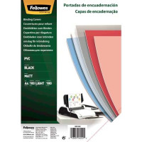 Fellowes Pack de 100 Portadas para Encuadernar de PVC A4 - 180 Micras - Acabado de Calidad - Color Negro