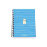 Dohe Santoro Felines Cuaderno Espiral Tapa Dura - Tamaño A5 de 100 Hojas 90gr - Hojas Microperforadas con 2 Taladros - Cuadricula 5mm