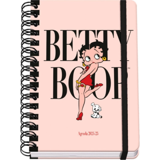 Dohe Betty Boop Agenda Escolar Espiral Wire?o A5 - Semana Vista - Papel 80g/m2 - Cubierta de Carton Plastificado - Cierre con Goma Elastica