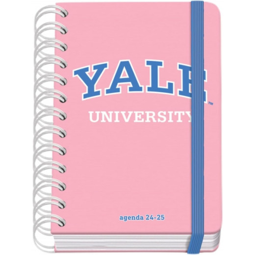 Dohe YALE Pink Lady Agenda Escolar Espiral Wire?o A6 - Dia Pagina - Papel 80g/m2 - Cubierta de Carton Plastificado - Cierre con Goma Elastica - Color Rosa